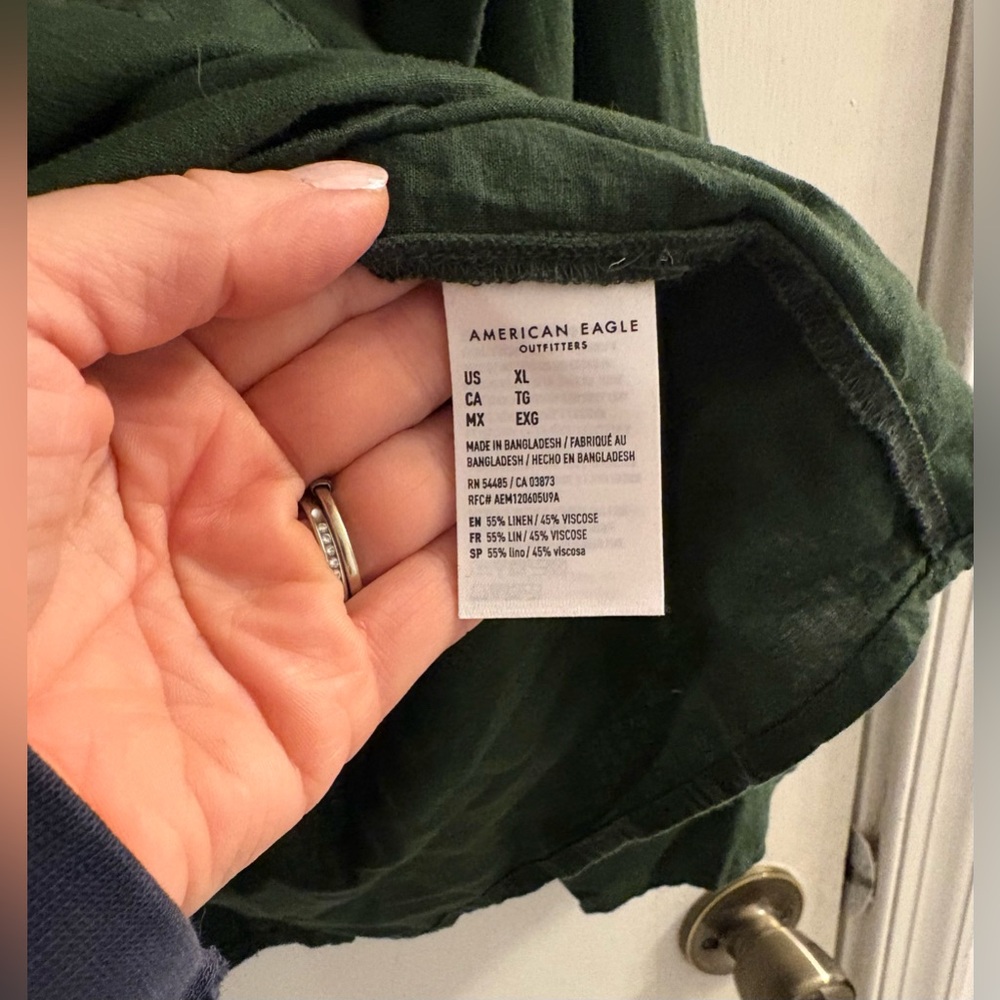 American Eagle Button Down Oversized Fit Linen Bl… - image 3